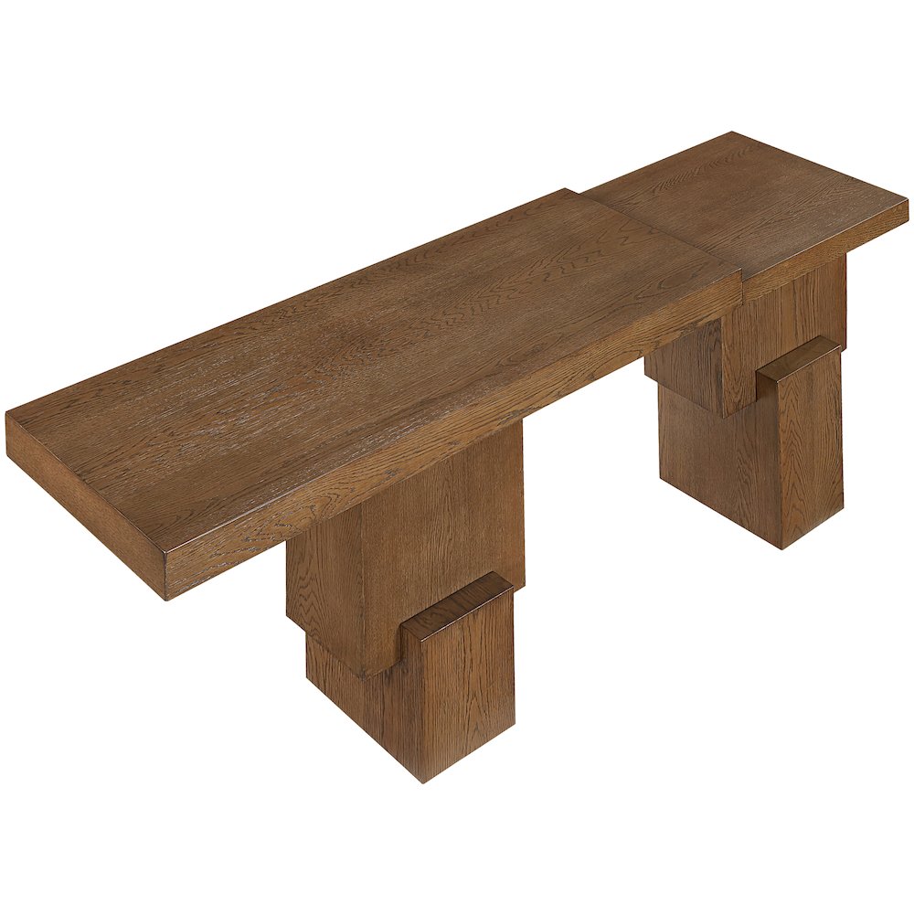 Anzio Brown Oak Veneer And Solid Wood Console Table. Picture 3