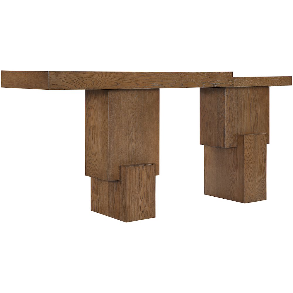 Anzio Brown Oak Veneer And Solid Wood Console Table. Picture 4