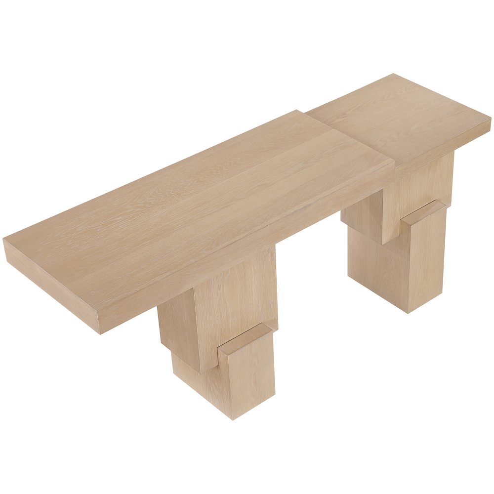 Anzio Natural Oak Veneer And Solid Wood Console Table. Picture 3