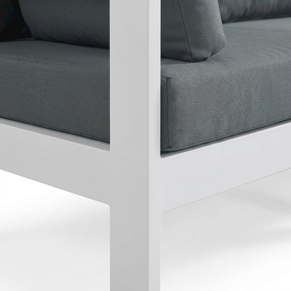 Gray Fabric Outdoor Modular Sofa With Contemporary Style And Cushioned Seating. Picture 6