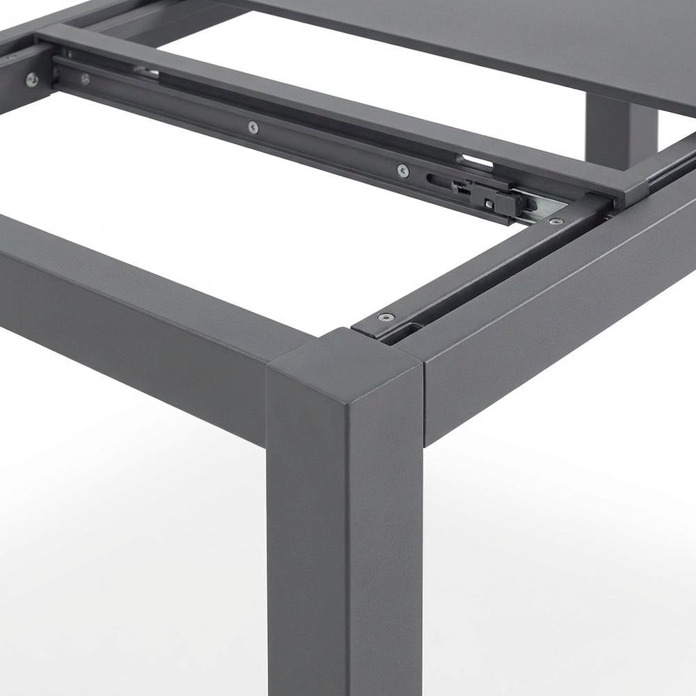 Contemporary Outdoor Dining Table In Grey Finish With Adjustable Width. Picture 6