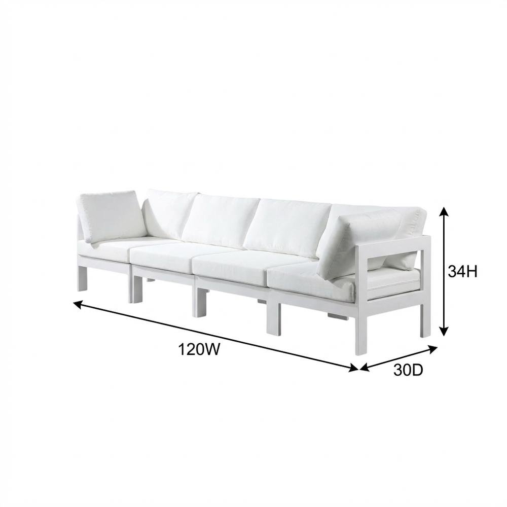 White Fabric Outdoor Patio Modular Sofa With Contemporary Design For Garden Use. Picture 7