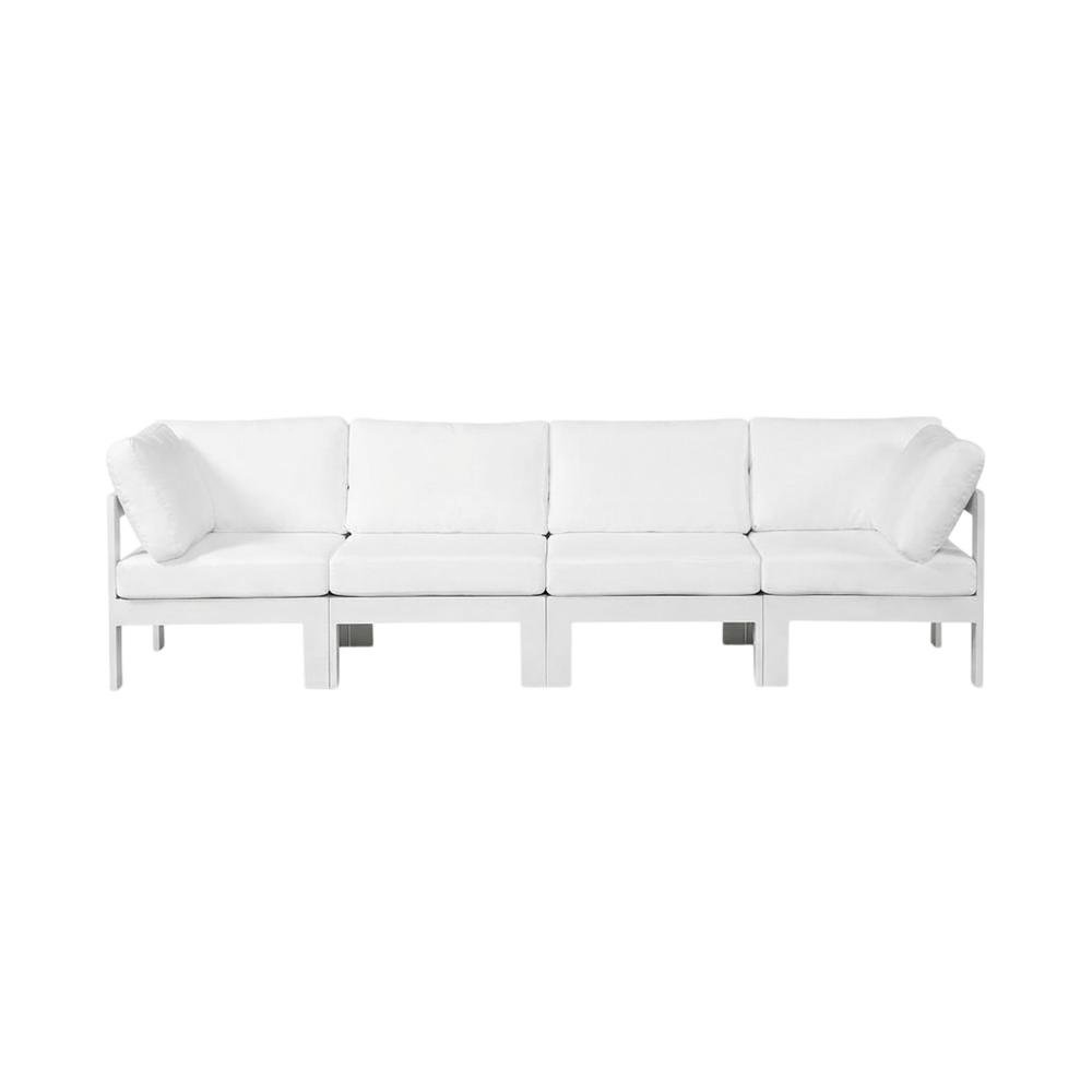 White Fabric Outdoor Patio Modular Sectional For Contemporary Style. Picture 4