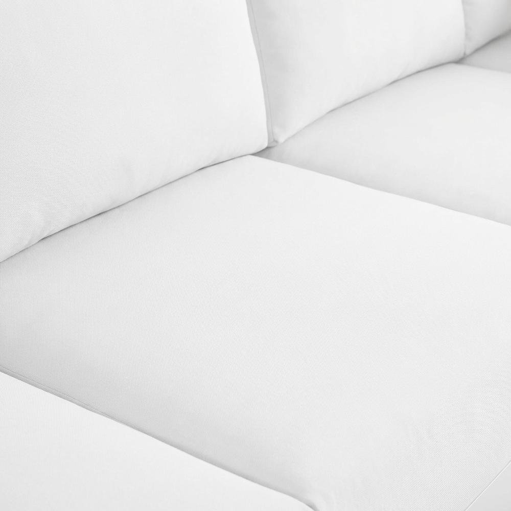 White Fabric Outdoor Patio Modular Sectional With Contemporary Style. Picture 5