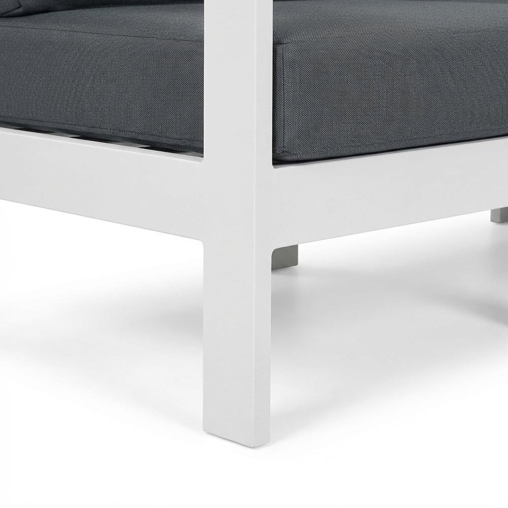Gray Fabric Outdoor Patio Modular Sectional, Contemporary Style, Backrest. Picture 6