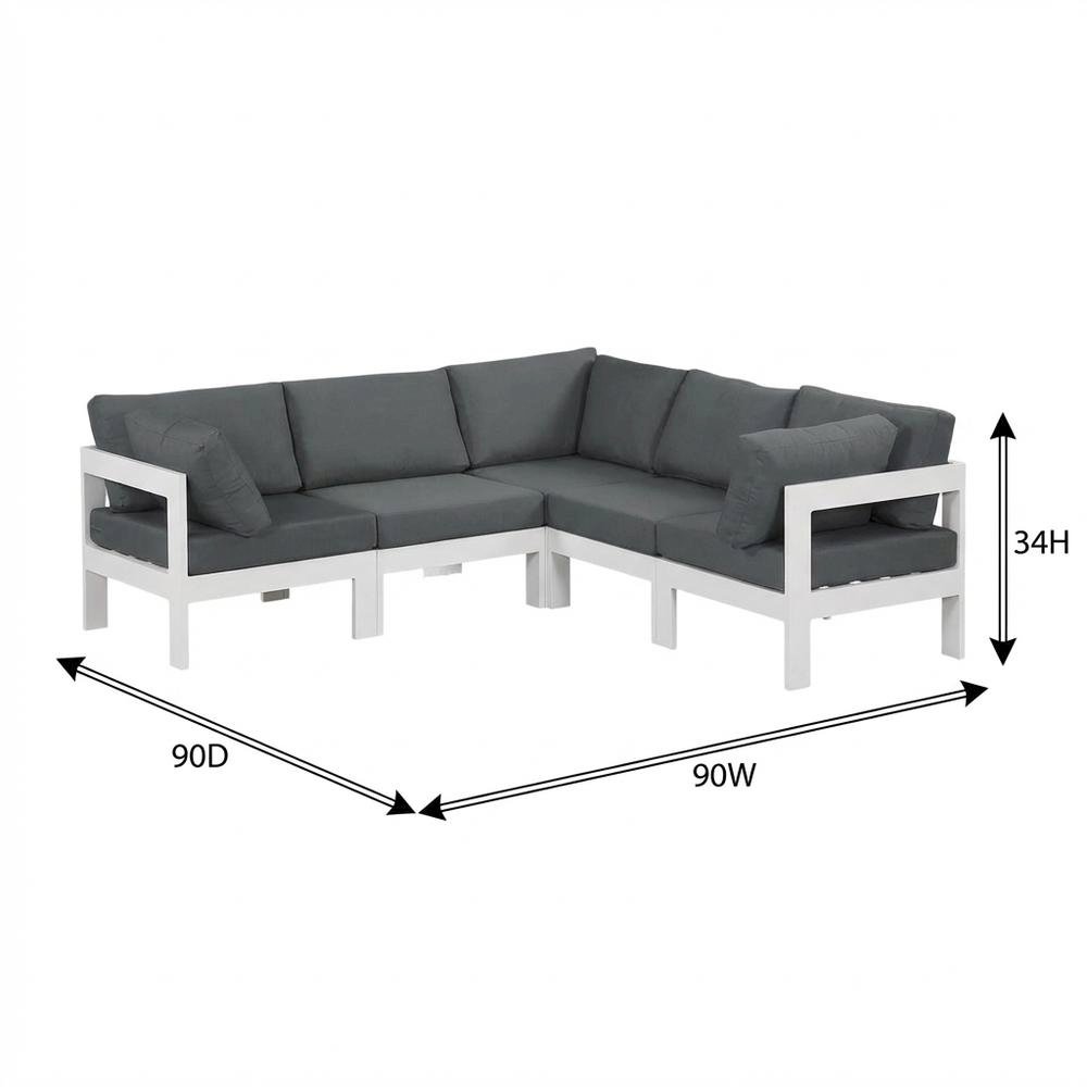 Gray Fabric Outdoor Patio Modular Sectional With Contemporary Style. Picture 7