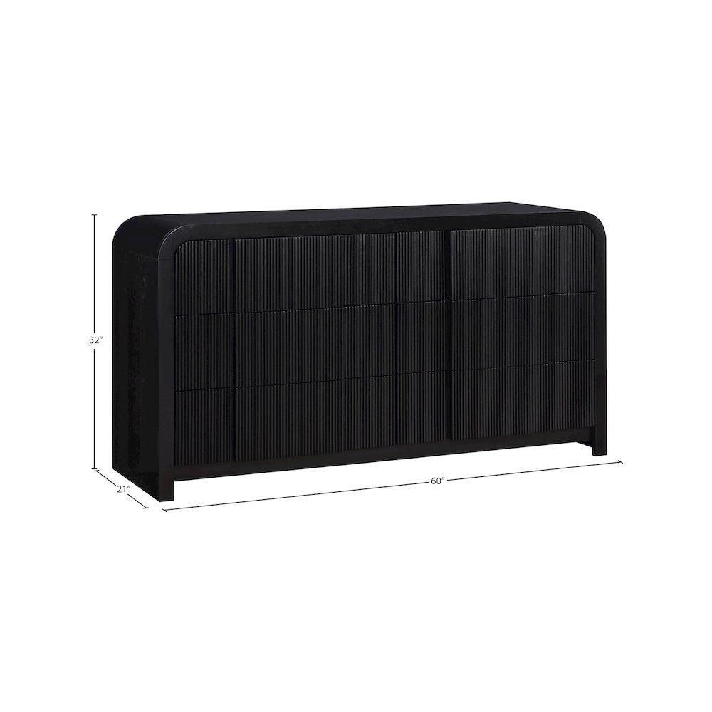 Fluted Black Dresser. Picture 12