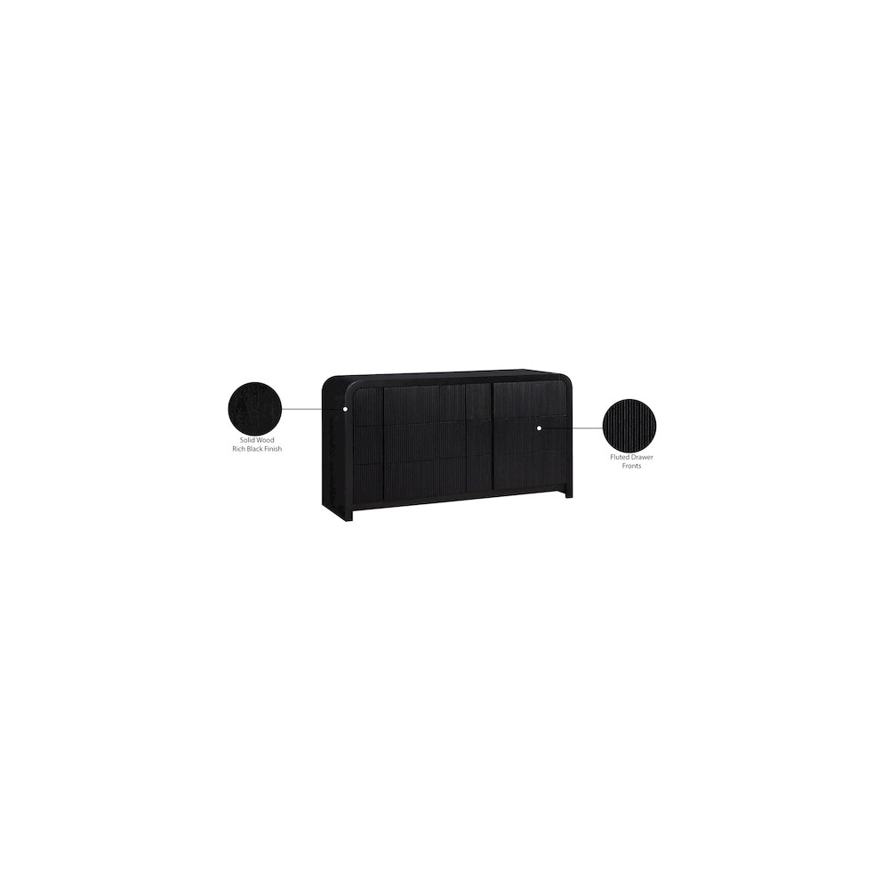 Fluted Black Dresser. Picture 13