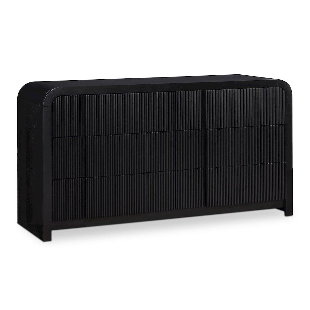 Fluted Black Dresser. Picture 1