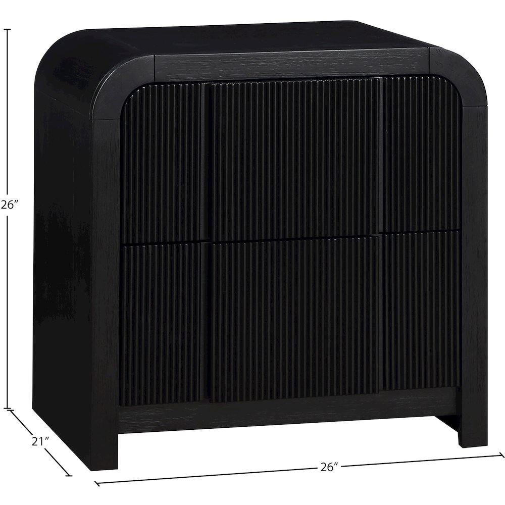 Fluted Black Night Stand. Picture 10