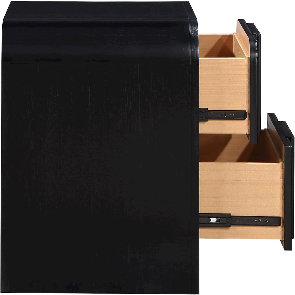 Fluted Black Night Stand. Picture 4