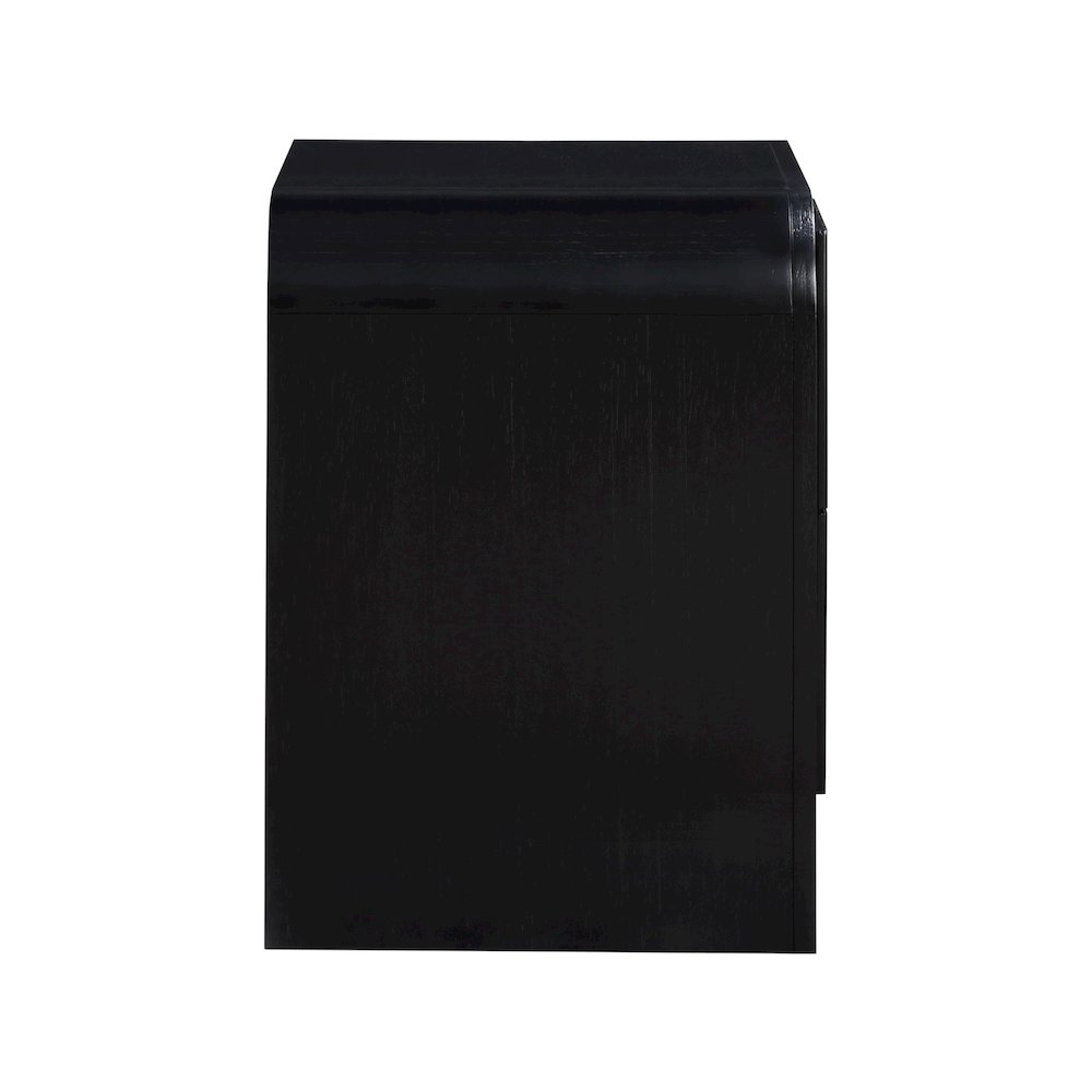 Fluted Black Night Stand. Picture 5