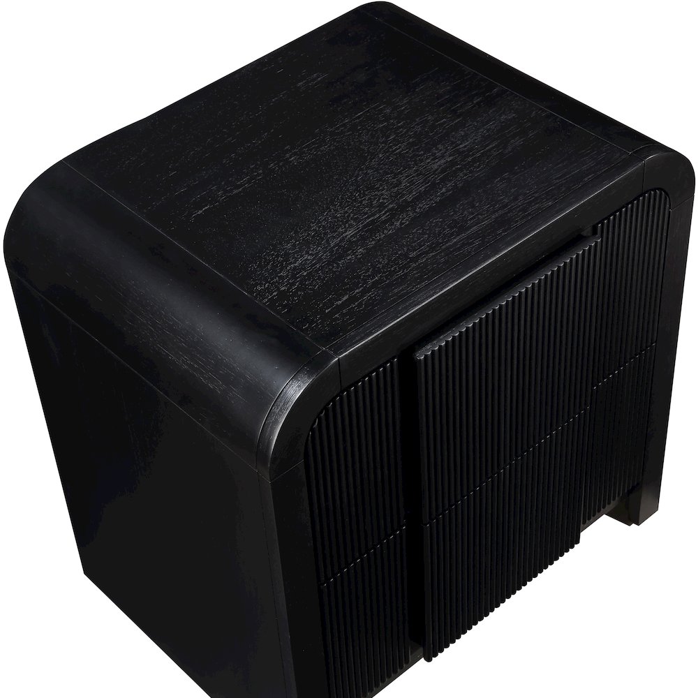 Fluted Black Night Stand. Picture 7