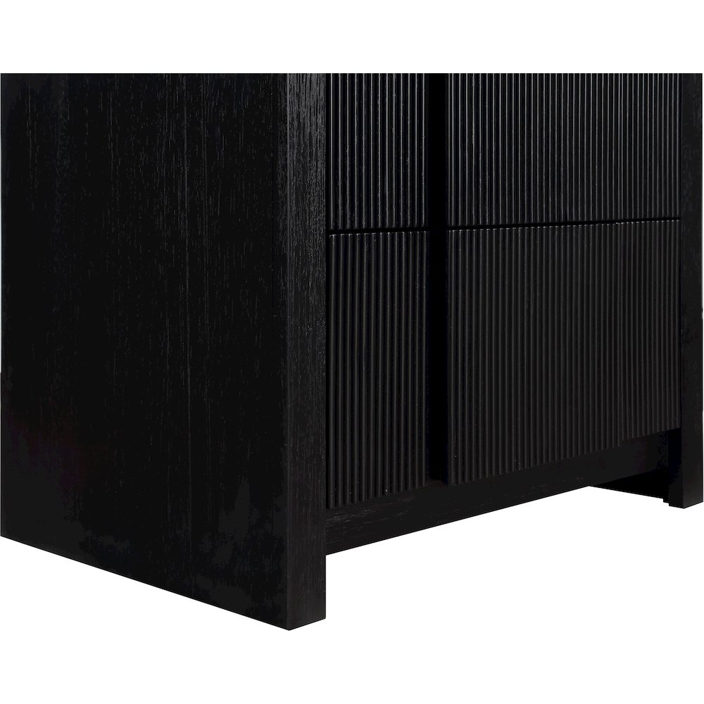 Fluted Black Night Stand. Picture 8