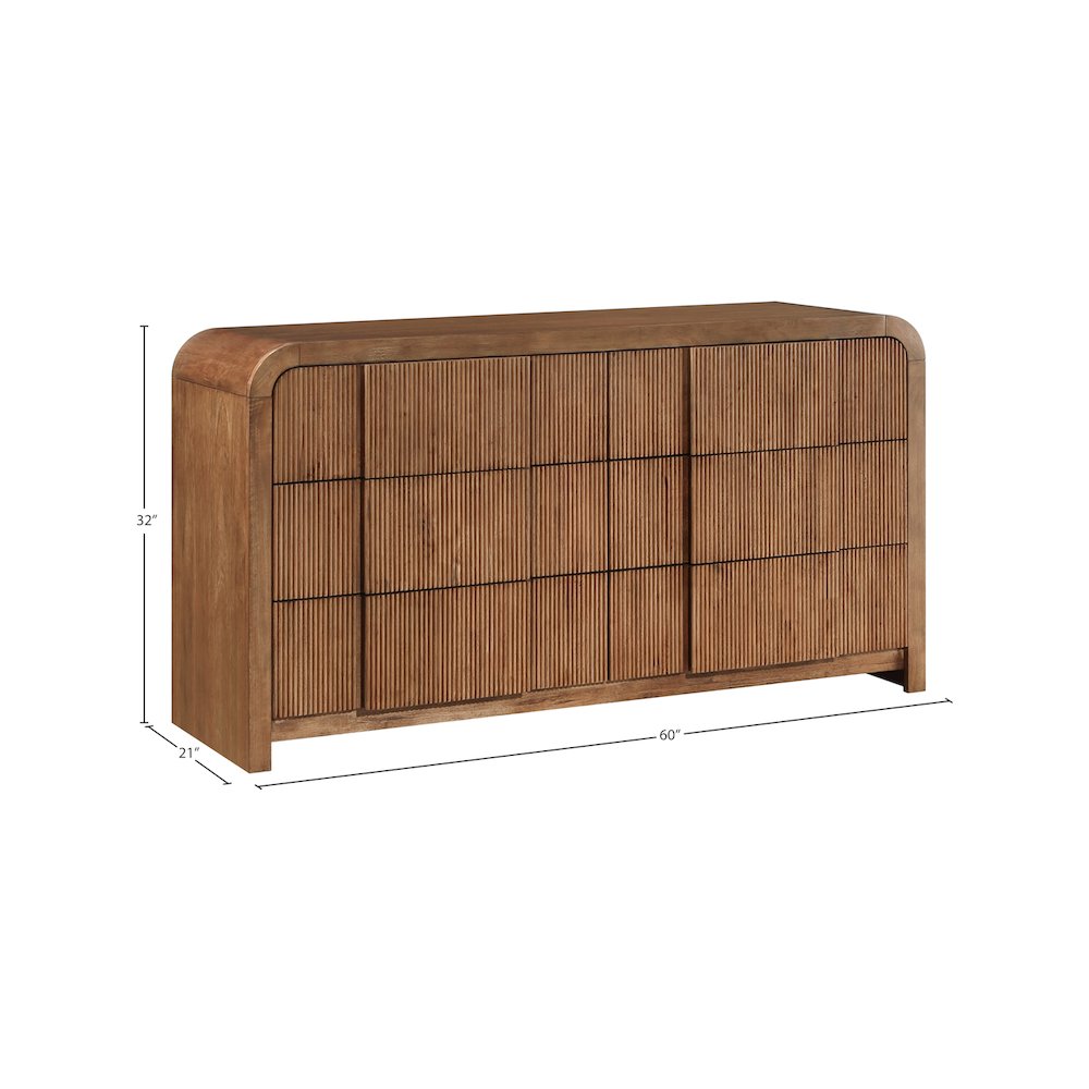 Fluted Walnut Dresser. Picture 12