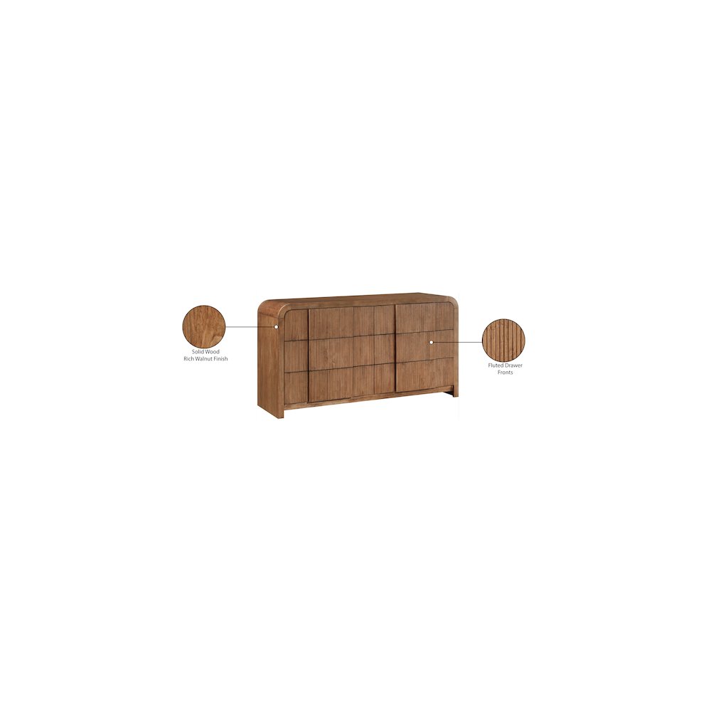 Fluted Walnut Dresser. Picture 13