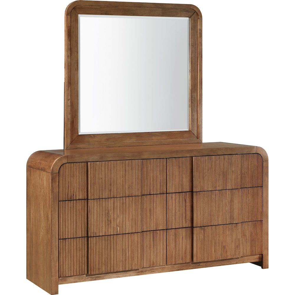 Fluted Walnut Dresser. Picture 5