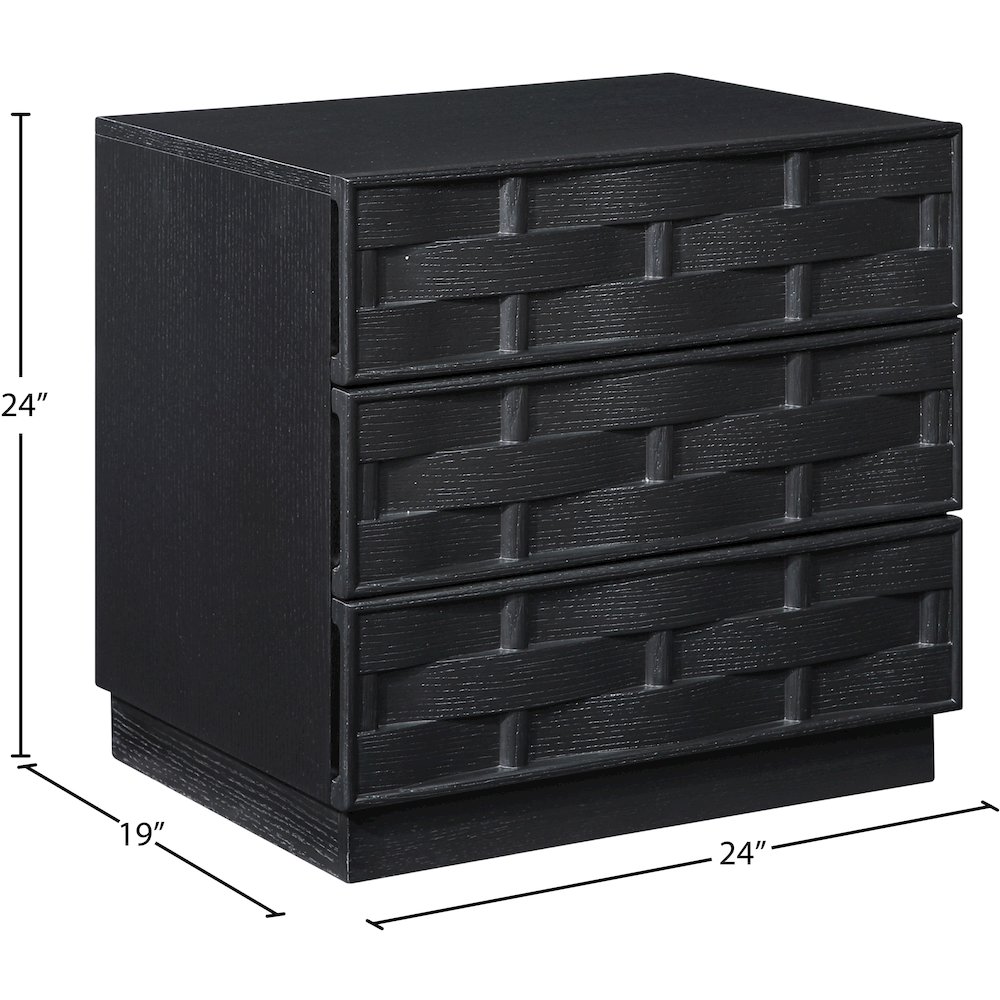 Weave Black Night Stand. Picture 9