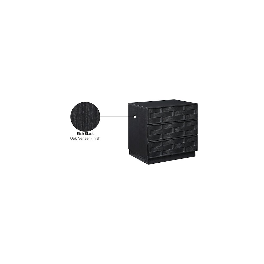 Weave Black Night Stand. Picture 10