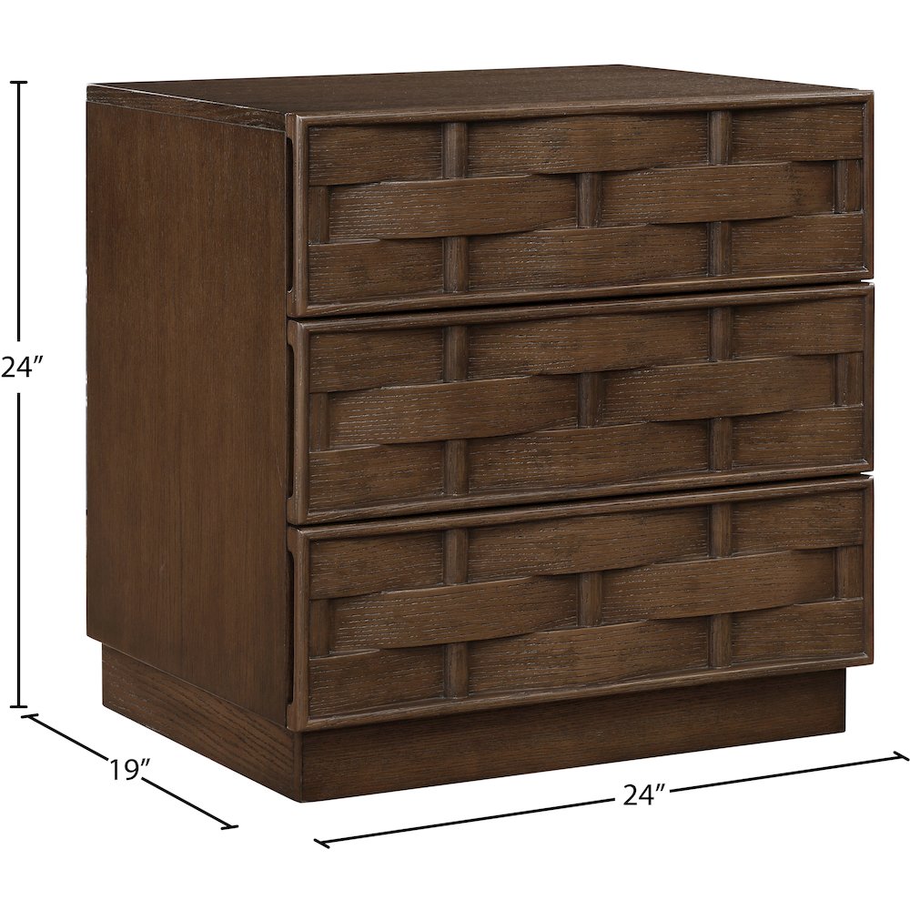 Weave Brown Night Stand. Picture 9