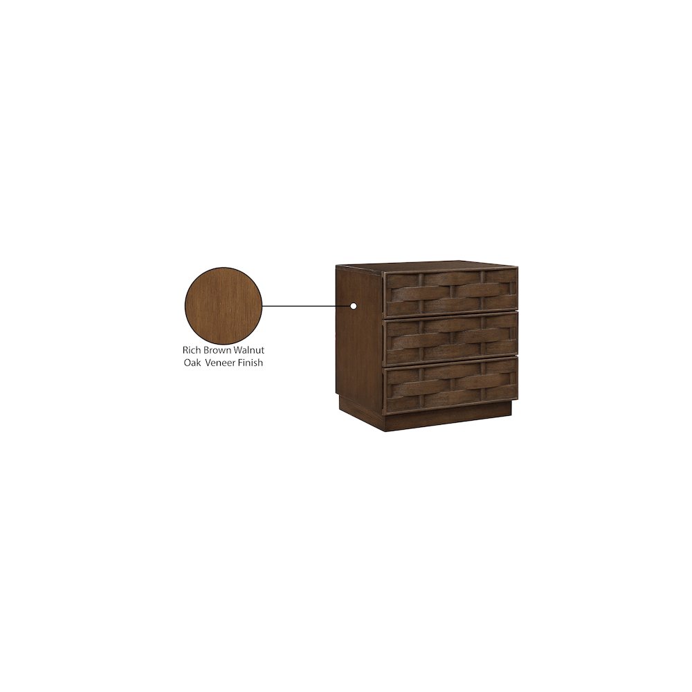 Weave Brown Night Stand. Picture 10