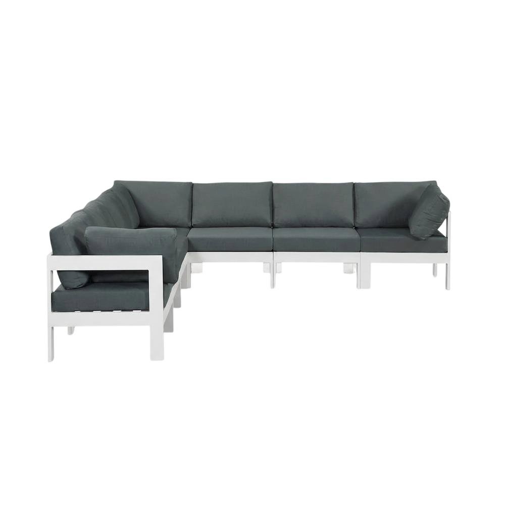 Gray Fabric Outdoor Modular Sectional For Contemporary Patio Lounge. Picture 4