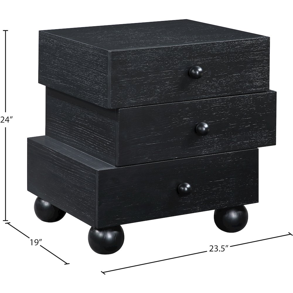 Askew Black Night Stand. Picture 10
