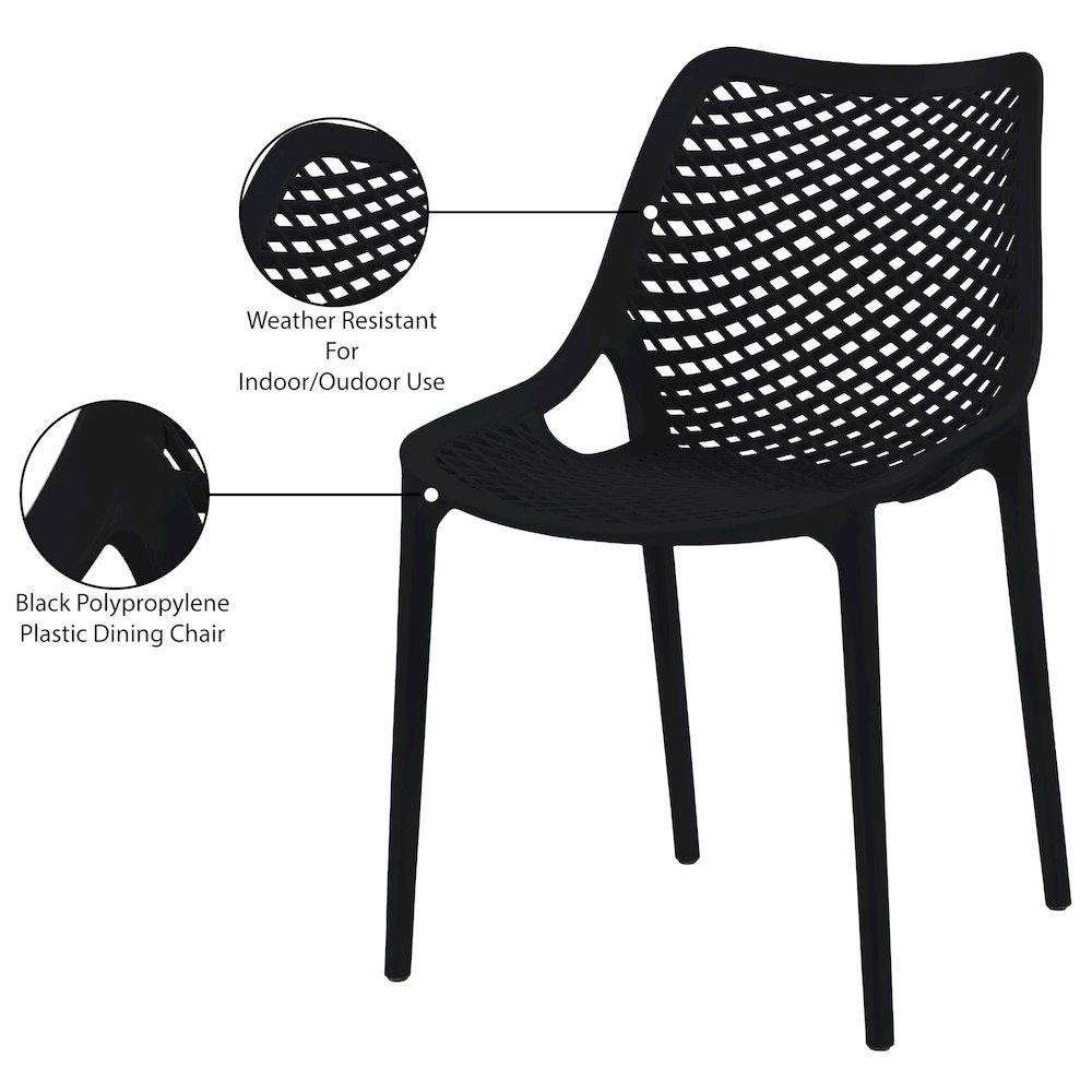 Mykonos Black Outdoor Patio Dining Chair, Set of 4. Picture 9