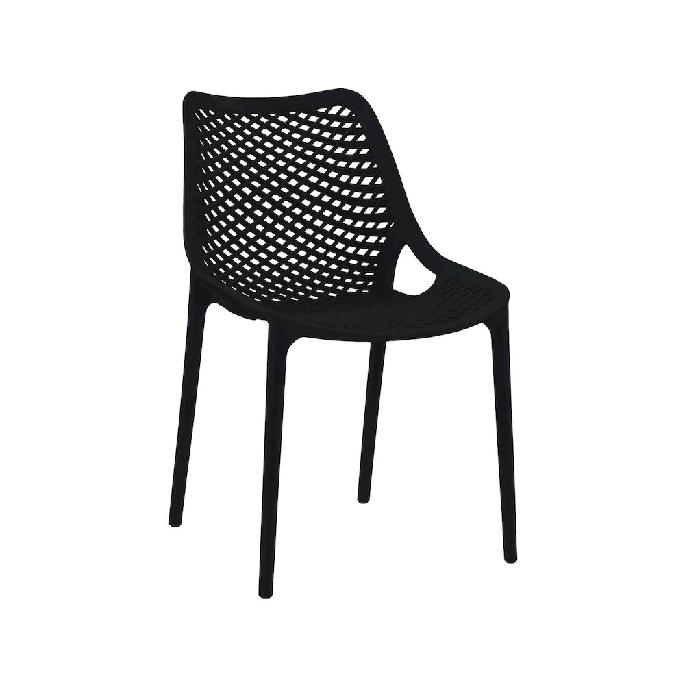 Mykonos Black Outdoor Patio Dining Chair, Set of 4. Picture 1