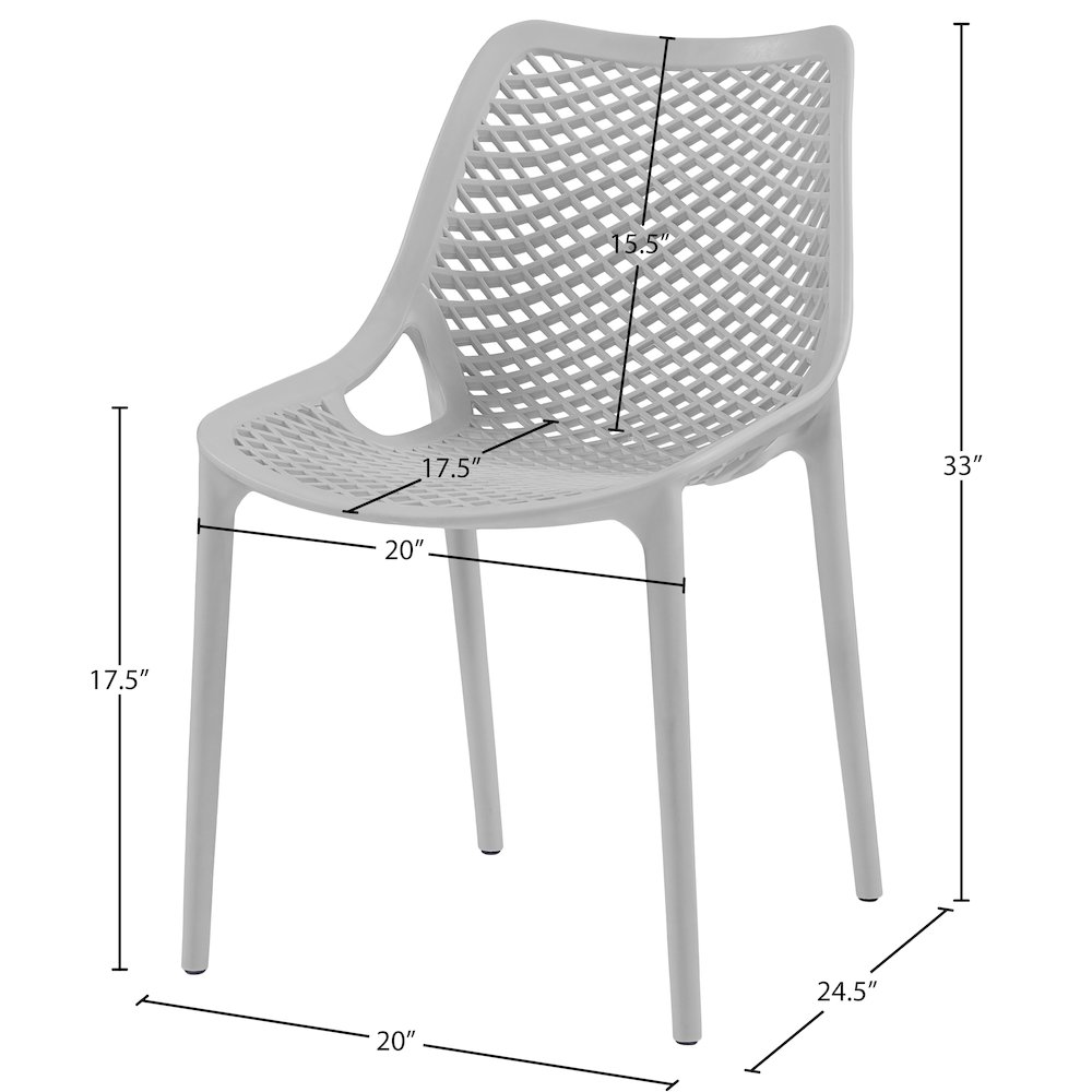 Mykonos Grey Outdoor Patio Dining Chair, Set of 4. Picture 8