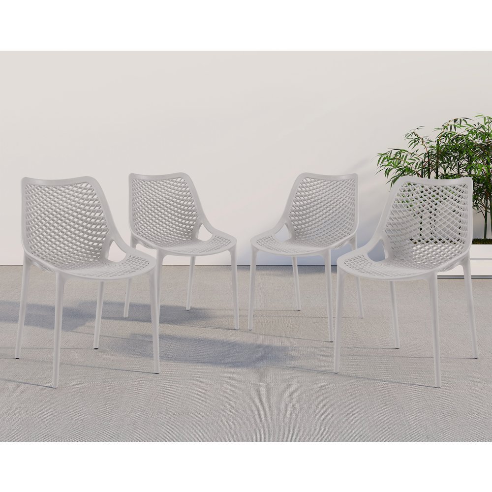 Mykonos Grey Outdoor Patio Dining Chair, Set of 4. Picture 2