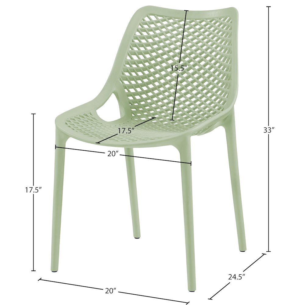Mykonos Mint Outdoor Patio Dining Chair, Set of 4. Picture 8