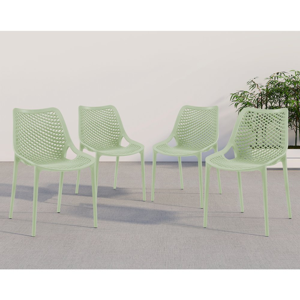 Mykonos Mint Outdoor Patio Dining Chair, Set of 4. Picture 2