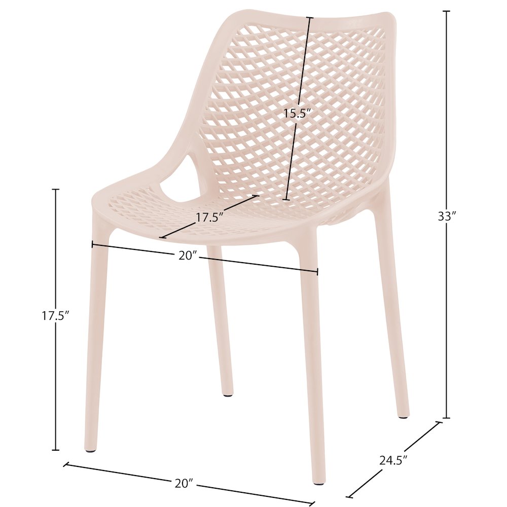 Mykonos Pink Outdoor Patio Dining Chair, Set of 4. Picture 8