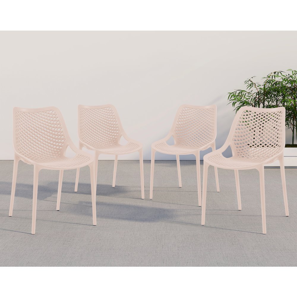 Mykonos Pink Outdoor Patio Dining Chair, Set of 4. Picture 2