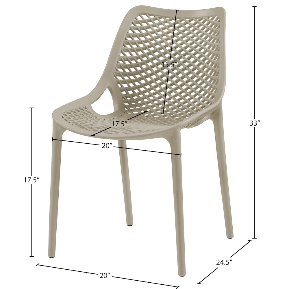 Mykonos Taupe Outdoor Patio Dining Chair, Set of 4. Picture 8