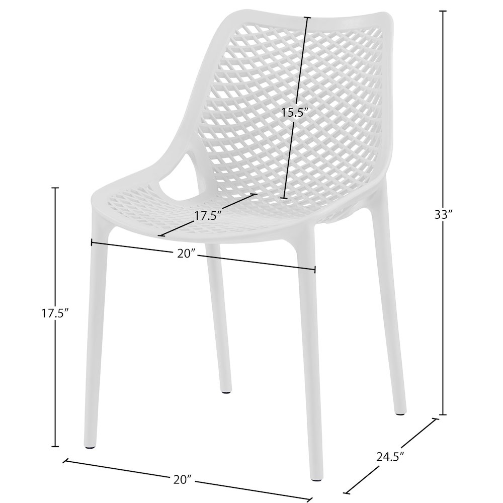 Mykonos White Outdoor Patio Dining Chair, Set of 4. Picture 8