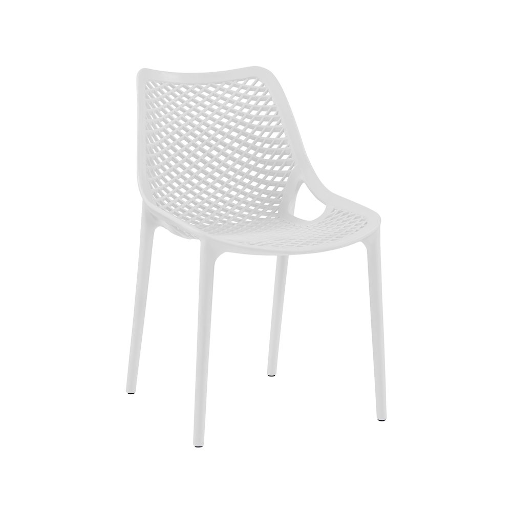 Mykonos White Outdoor Patio Dining Chair, Set of 4. Picture 1