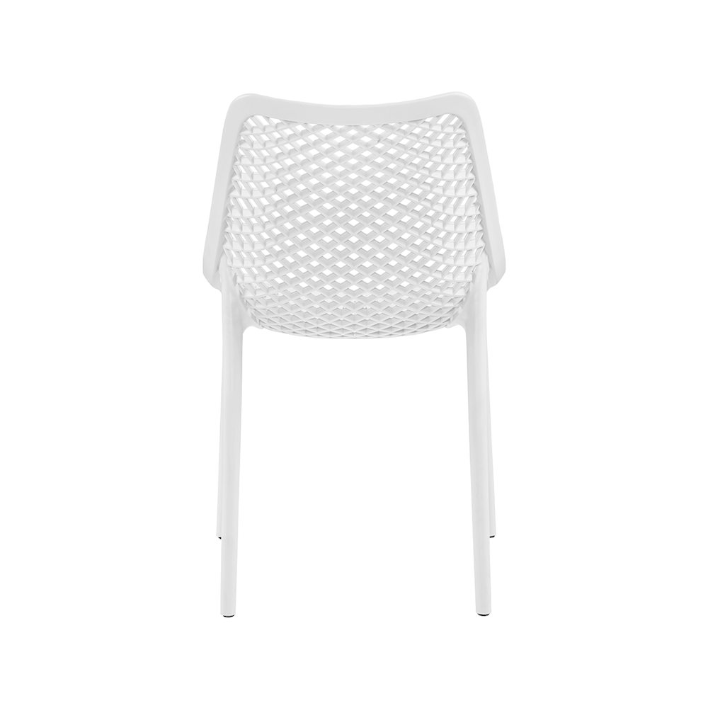 Mykonos White Outdoor Patio Dining Chair, Set of 4. Picture 3