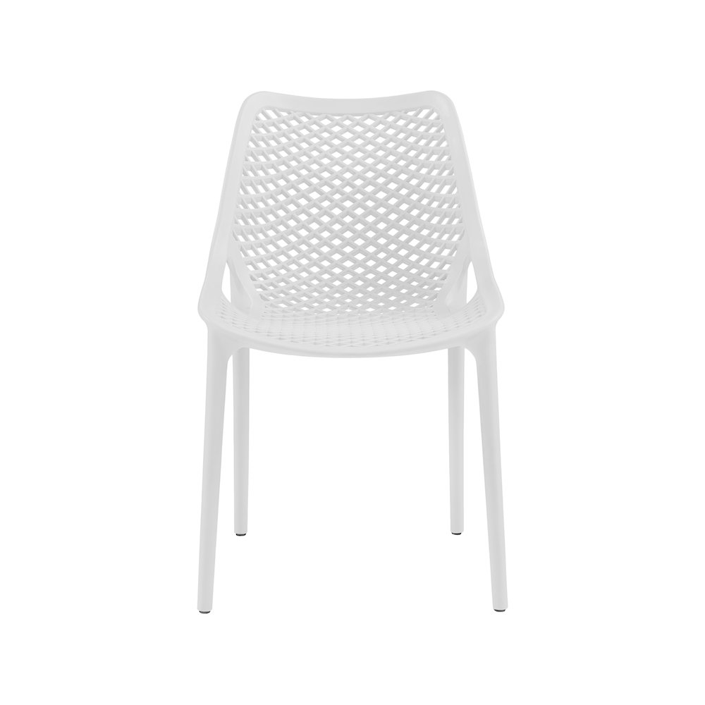 Mykonos White Outdoor Patio Dining Chair, Set of 4. Picture 4