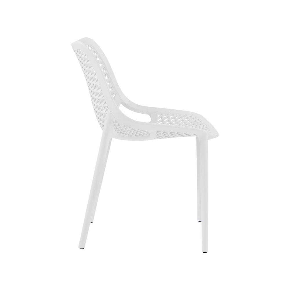 Mykonos White Outdoor Patio Dining Chair, Set of 4. Picture 5