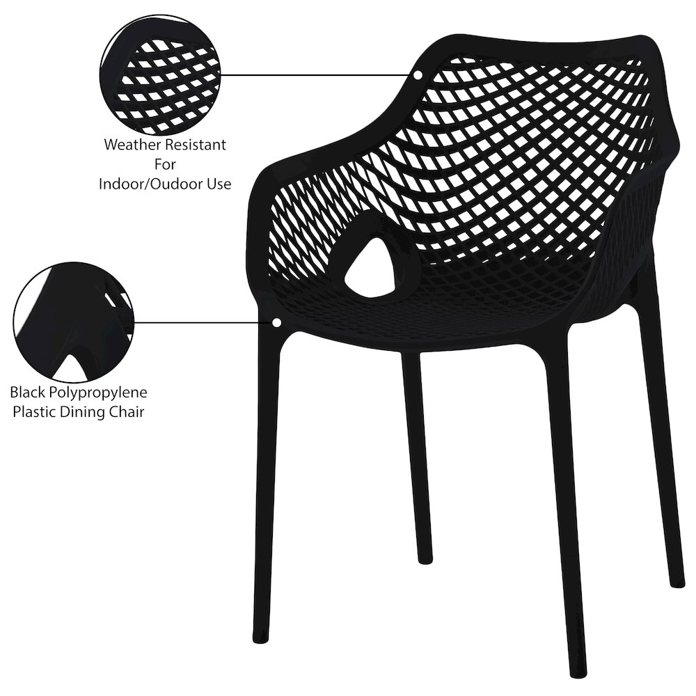 Mykonos Black Outdoor Patio Dining Chair, Set of 4. Picture 8