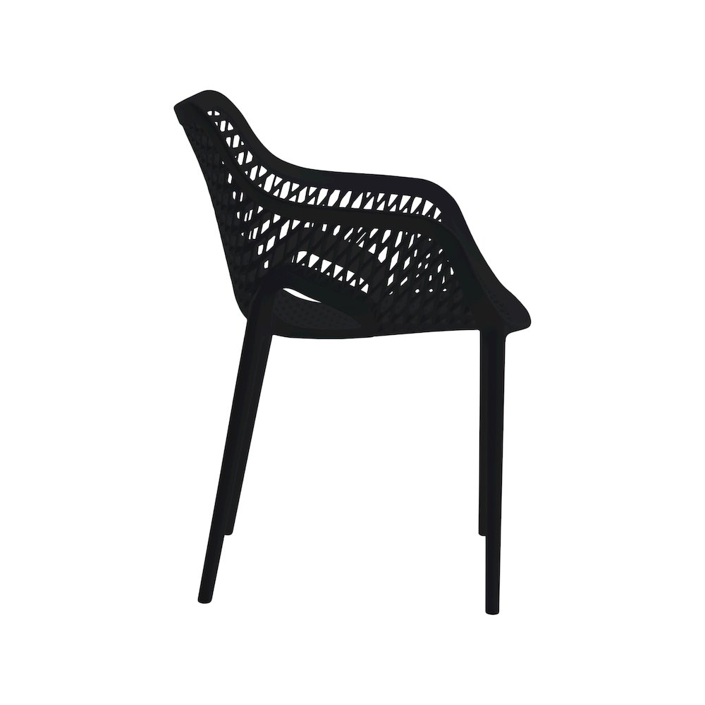 Mykonos Black Outdoor Patio Dining Chair, Set of 4. Picture 5