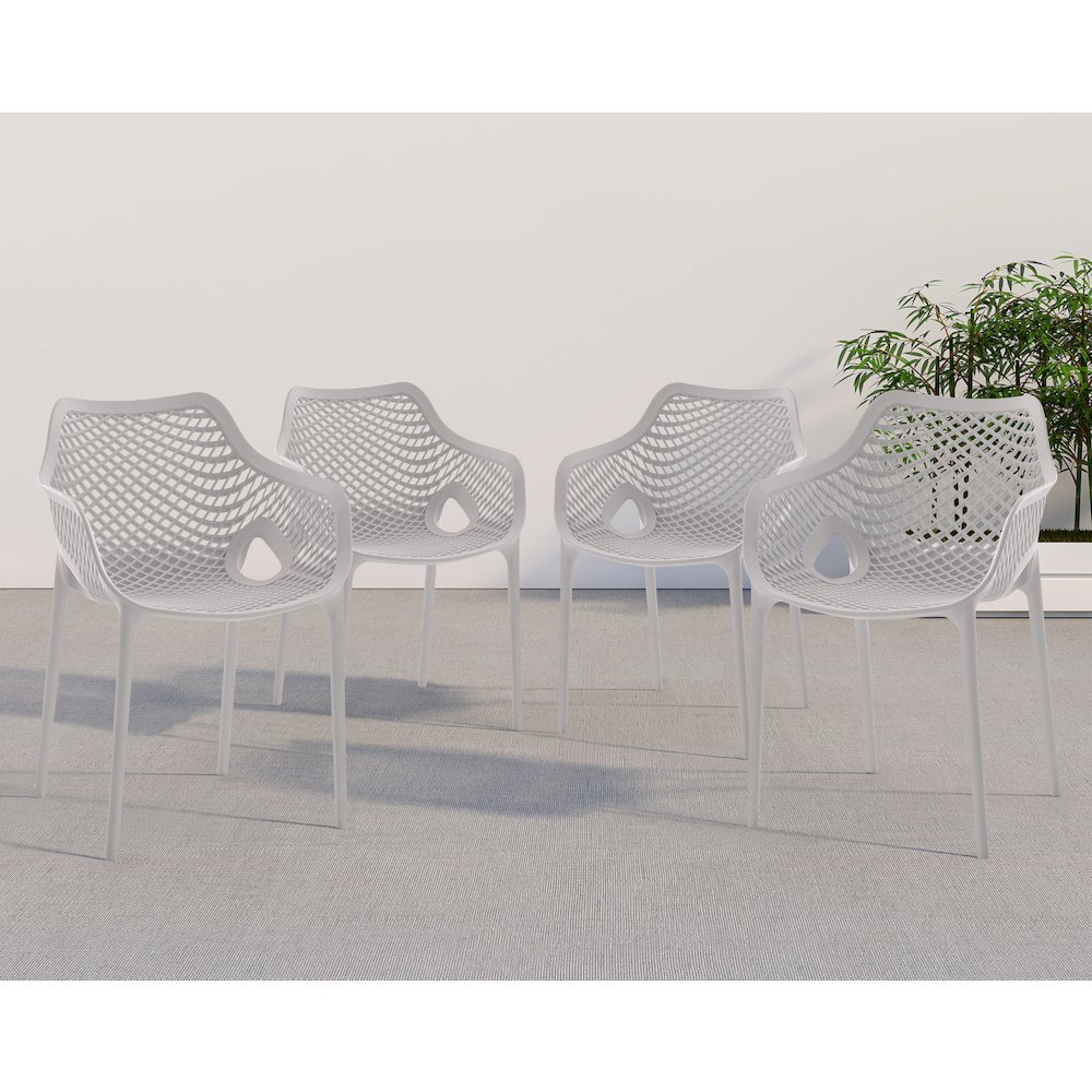 Mykonos Grey Outdoor Patio Dining Chair, Set of 4. Picture 2