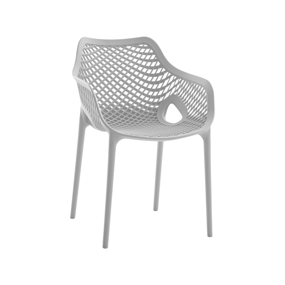 Mykonos Grey Outdoor Patio Dining Chair, Set of 4. Picture 6
