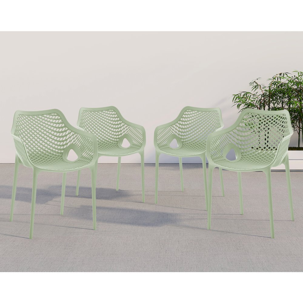 Mykonos Mint Outdoor Patio Dining Chair, Set of 4. Picture 2