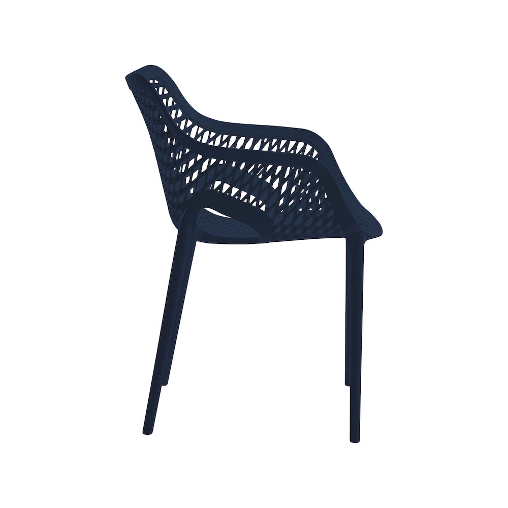 Mykonos Navy Outdoor Patio Dining Chair, Set of 4. Picture 5