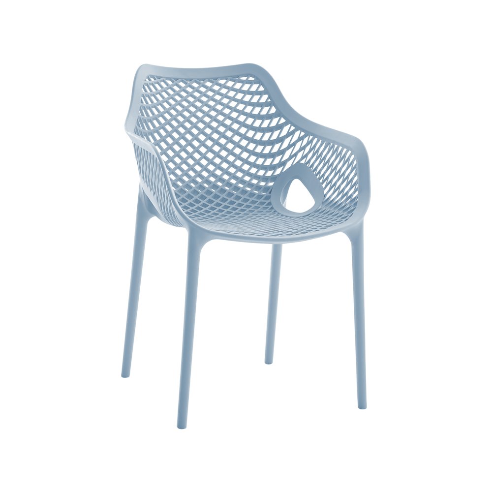 Mykonos Sky Blue Outdoor Patio Dining Chair, Set of 4. Picture 6
