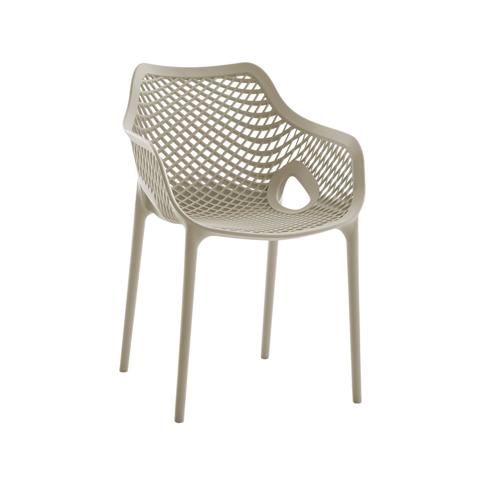 Mykonos Taupe Outdoor Patio Dining Chair, Set of 4. Picture 1