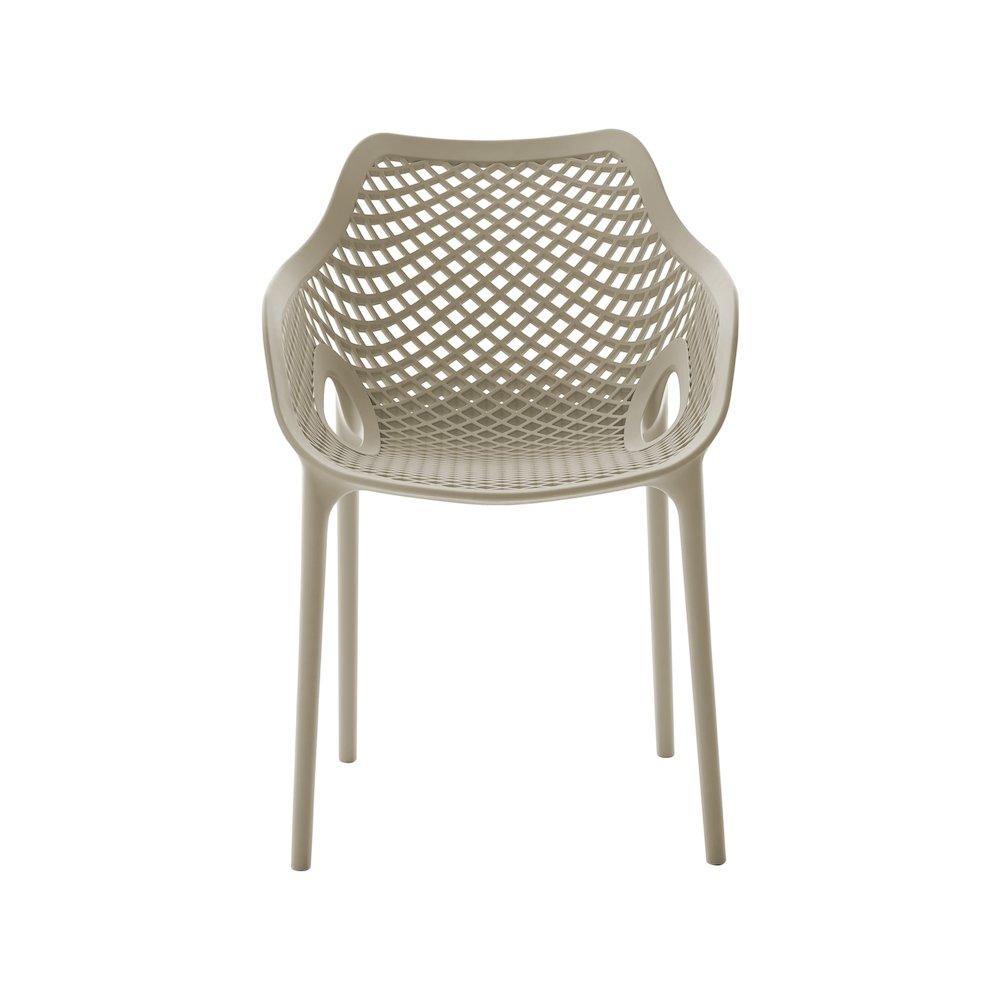Mykonos Taupe Outdoor Patio Dining Chair, Set of 4. Picture 4